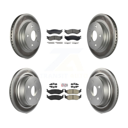 Front Rear Semi-Metallic Pads And Coated Disc Brake Rotors Kit For Dodge Ram 1500 Durango KGA-107534
