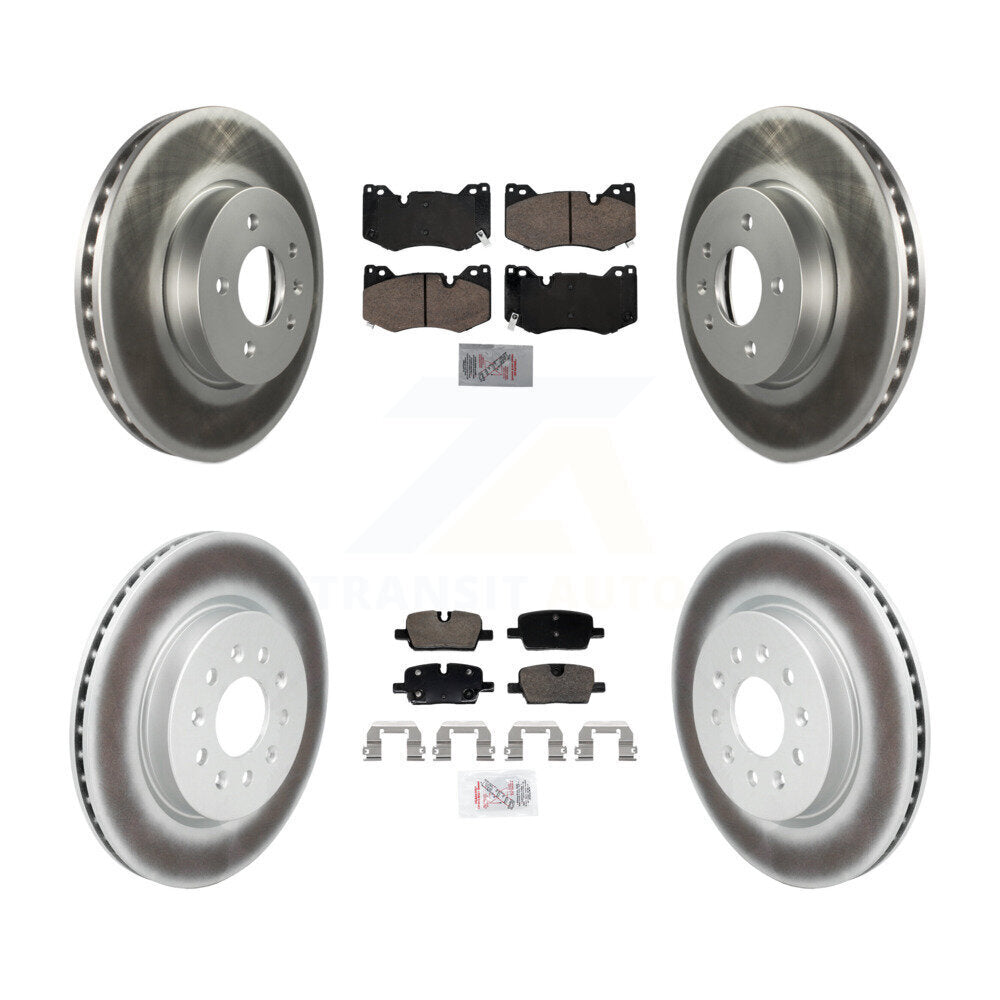 Front Rear Ceramic Pads And Coated Disc Brake Rotors Kit For Cadillac CT4 KGA-107536