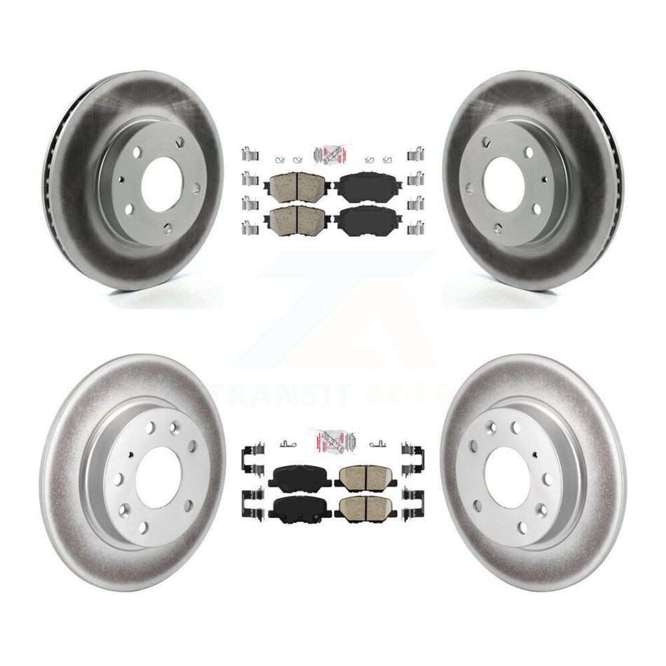 Front Rear Ceramic Pads And Coated Disc Brake Rotors Kit For Mazda 3 Sport KGA-107540