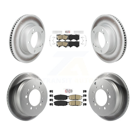 Front Rear Ceramic Pad & Coated Disc Brake Rotors Kit For Lexus LX570 Toyota Land Cruiser KGA-107546