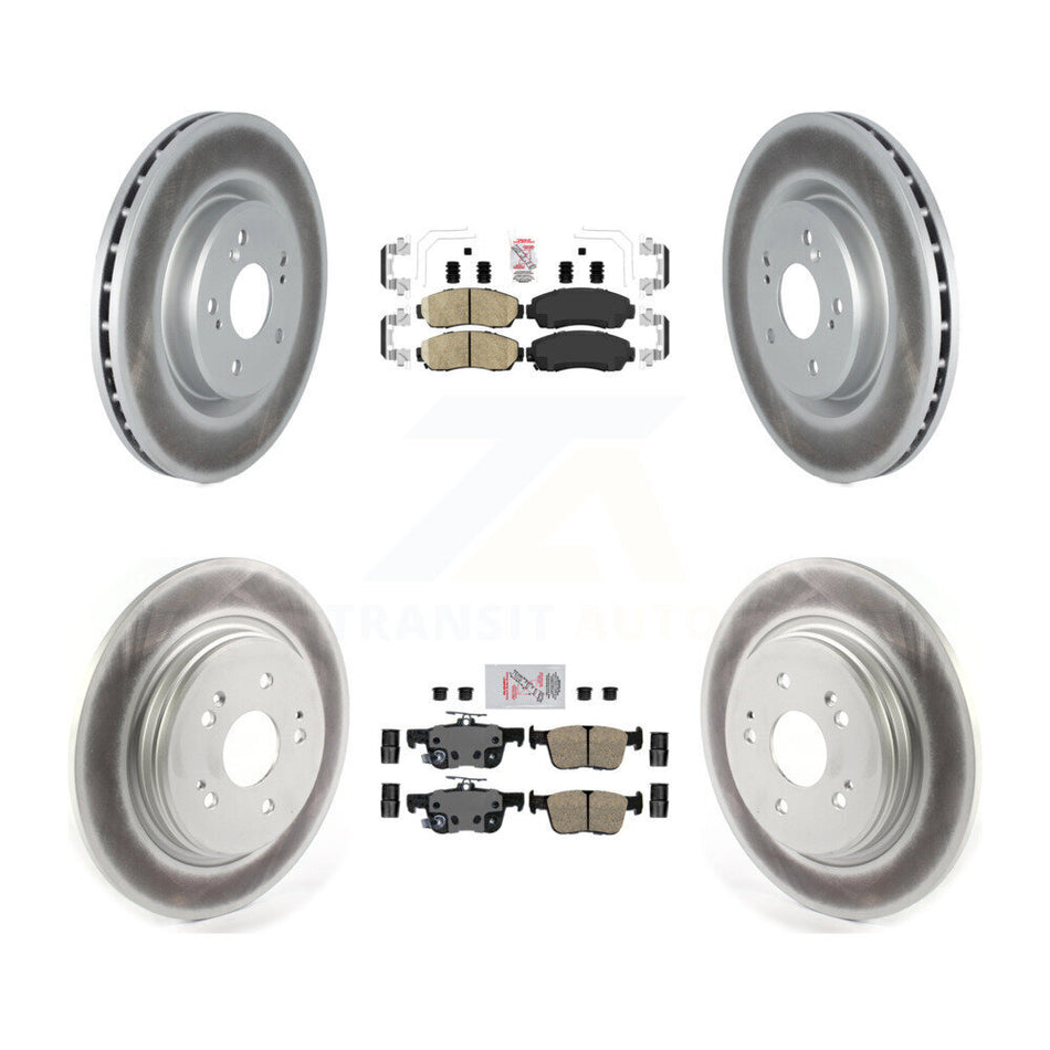 Front Rear Ceramic Pads And Coated Disc Brake Rotors Kit For 2022-2024 Acura RDX KGA-107551
