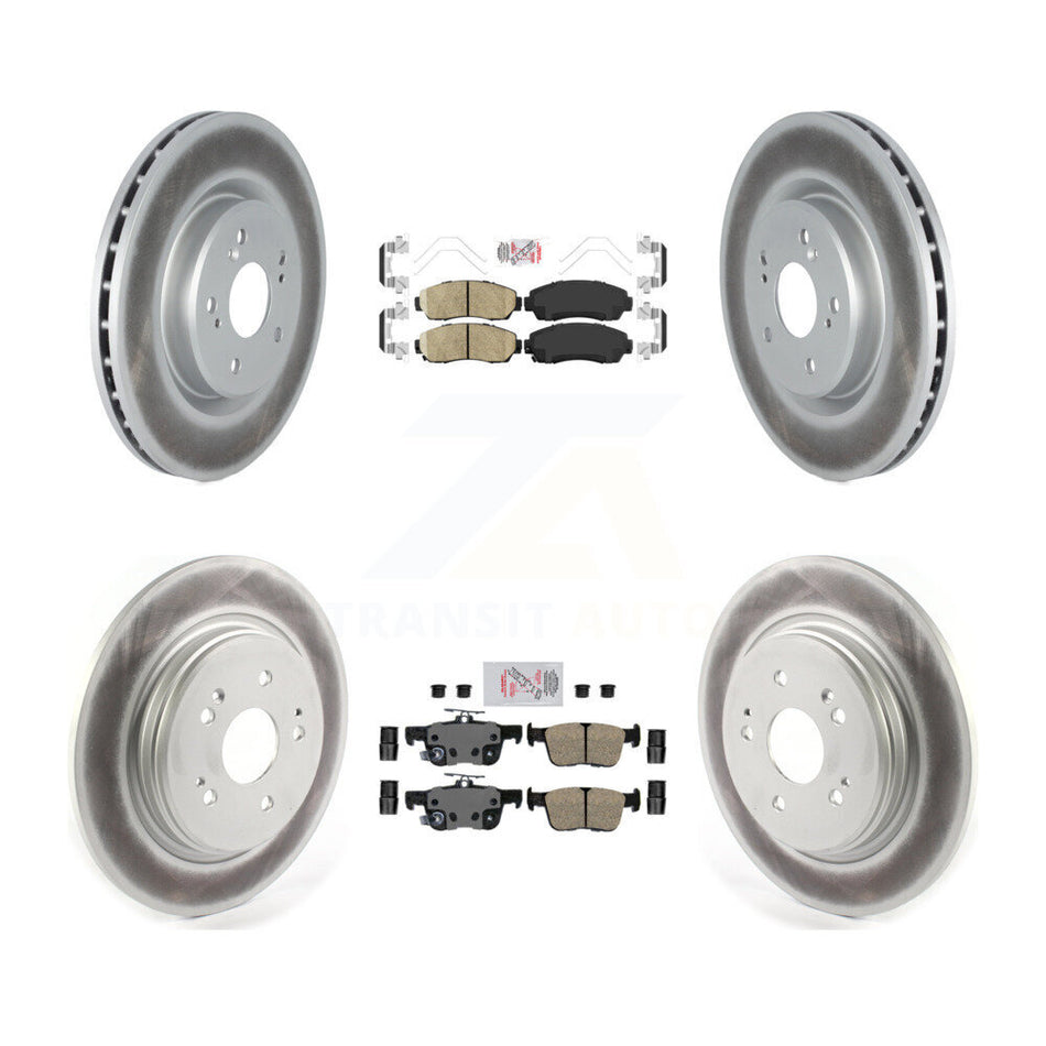 Front Rear Ceramic Pads And Coated Disc Brake Rotors Kit For 2022-2024 Acura RDX KGA-107552