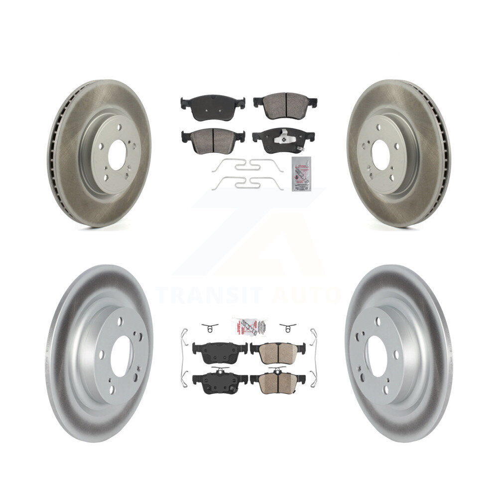 Front Rear Ceramic Pads And Coated Disc Brake Rotors Kit For 2024 Acura Integra 1.5L KGA-107555