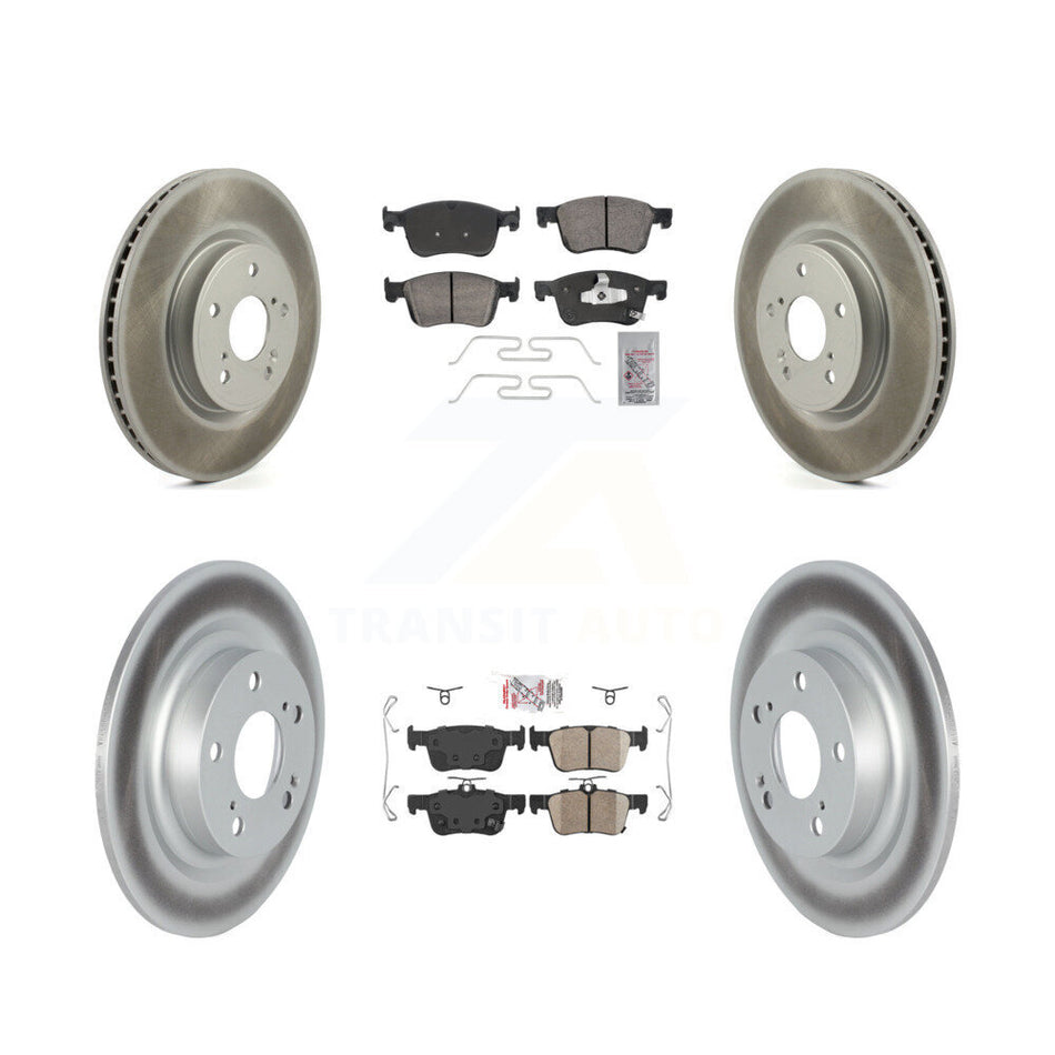 Front Rear Ceramic Pads And Coated Disc Brake Rotors Kit For 2024 Acura Integra 1.5L KGA-107555
