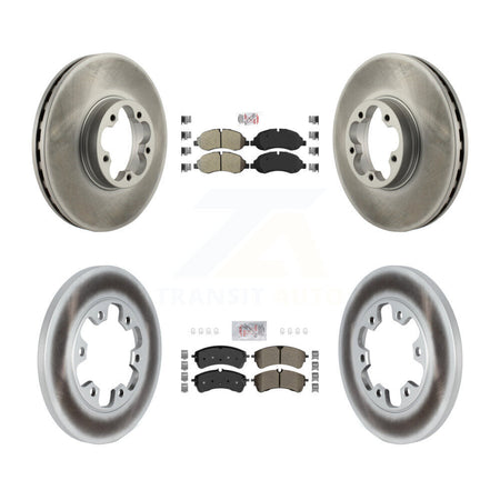 Front Rear Semi-Metallic Pad Coated Disc Brake Rotor Kit For 2023 Ford Transit-350 HD RWD KGA-107562