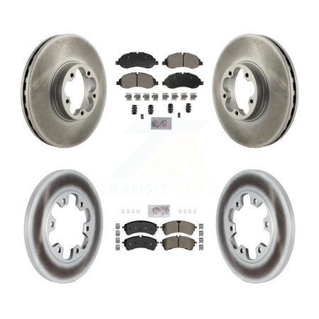 Front Rear Semi-Metallic Pad Coated Disc Brake Rotor Kit For 2023 Ford Transit-350 HD RWD KGA-107563