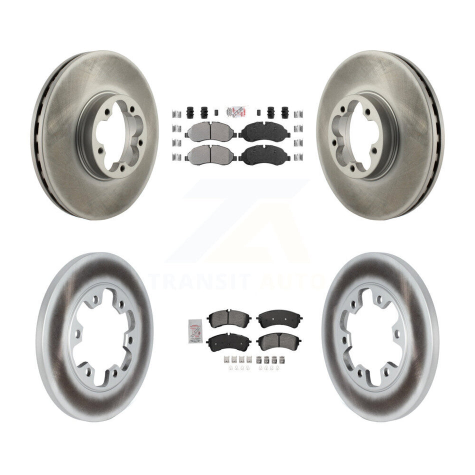 Front Rear Semi-Metallic Pad Coated Disc Brake Rotor Kit For 2023 Ford Transit-350 HD RWD KGA-107564