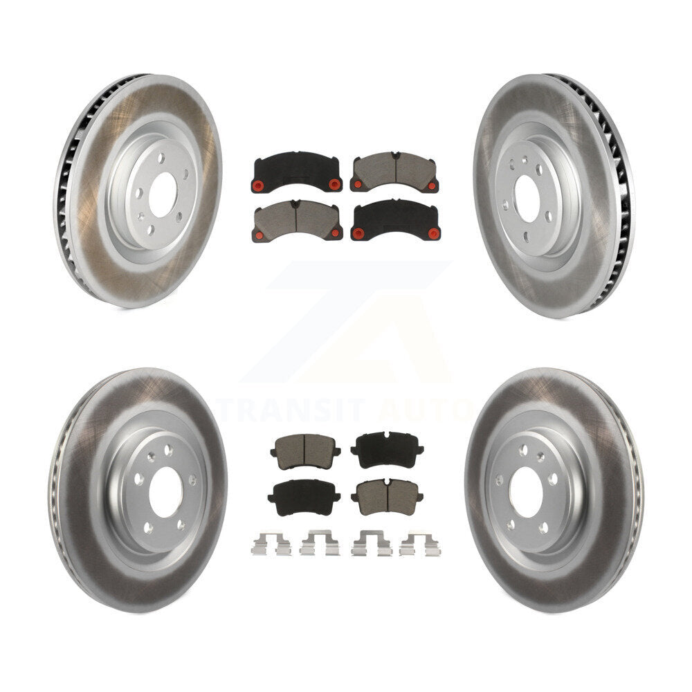 Front Rear Coated Disc Brake Rotors And Ceramic Pads Kit (6Pc) For 2017 Porsche Macan S KGC-100001