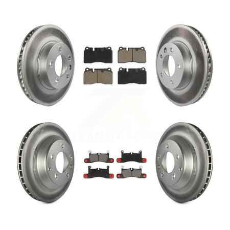 Front Rear Coated Disc Brake Rotors And Ceramic Pads Kit (6Pc) For Volkswagen Touareg KGC-100006