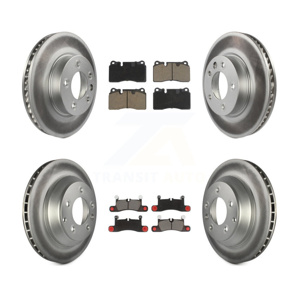 Front Rear Coated Disc Brake Rotors And Ceramic Pads Kit (6Pc) For Volkswagen Touareg KGC-100006