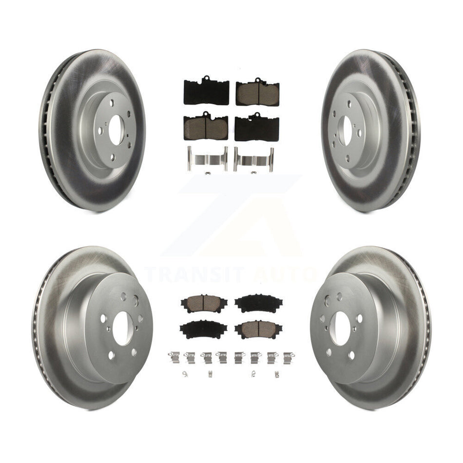 Front Rear Coated Disc Brake Rotors And Ceramic Pads Kit (6Pc) For 2014-2015 Lexus IS350 C F Sport KGC-100009