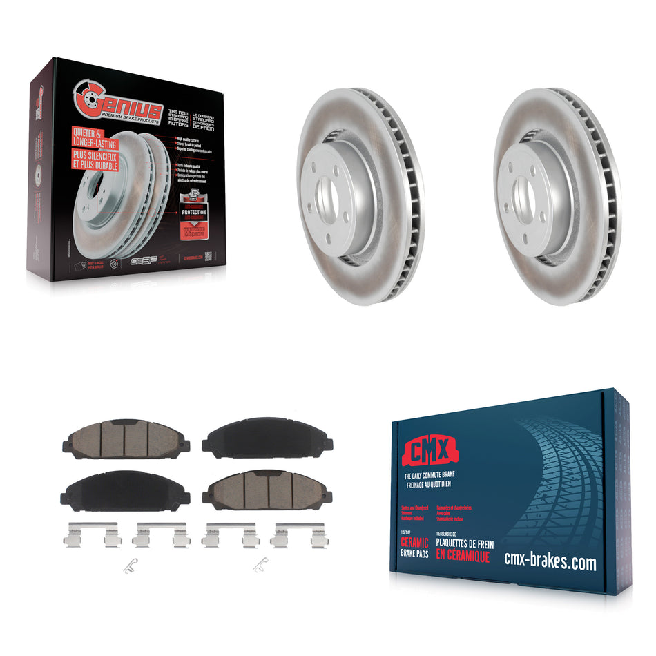 Front Coated Disc Brake Rotors And Ceramic Pads Kit For Ford Mustang KGC-100015