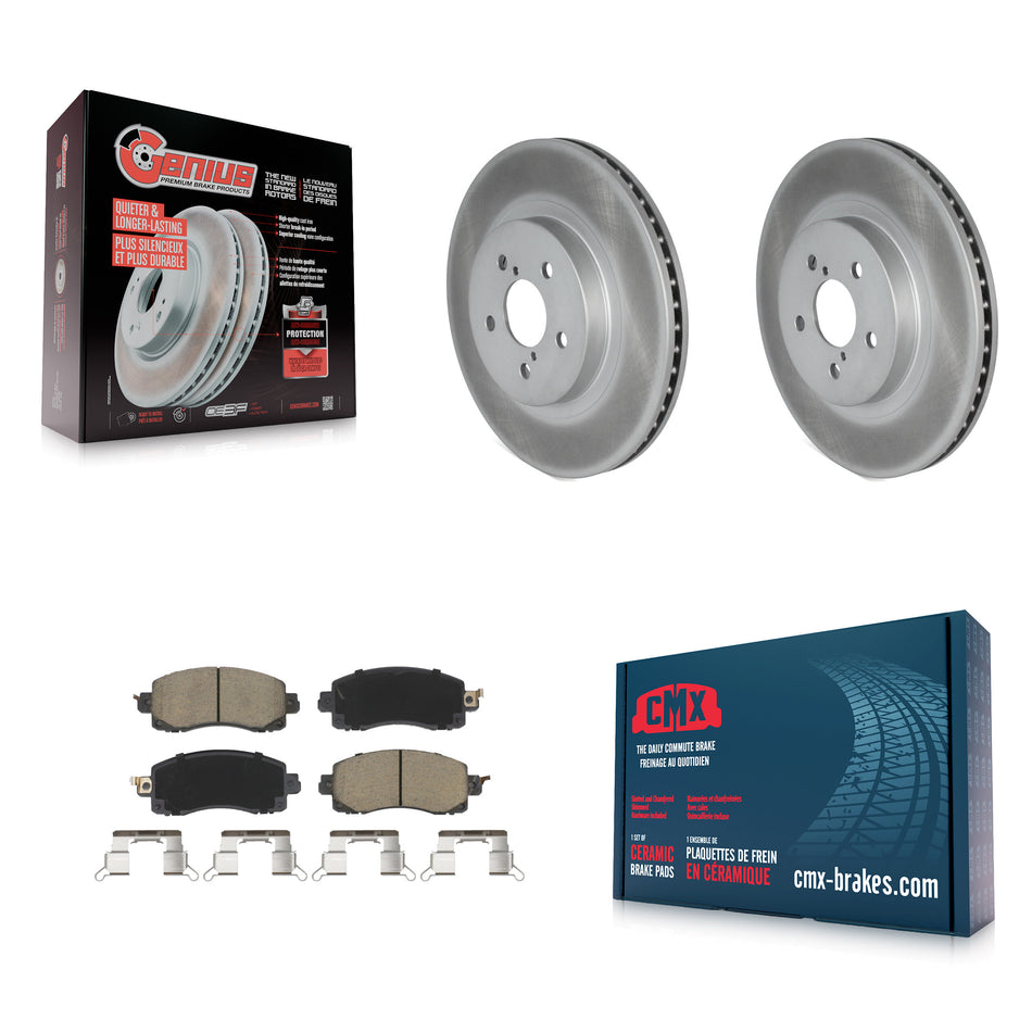 Front Coated Disc Brake Rotors And Ceramic Pads Kit For Subaru Crosstrek Impreza KGC-100016