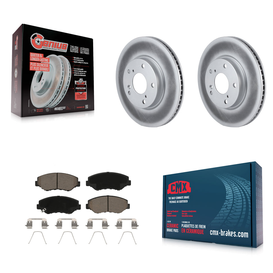 Front Coated Disc Brake Rotors And Ceramic Pads Kit For Honda Civic KGC-100027