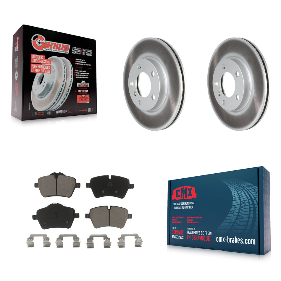 Front Coated Disc Brake Rotors And Ceramic Pads Kit For Mini Cooper Countryman Paceman KGC-100037