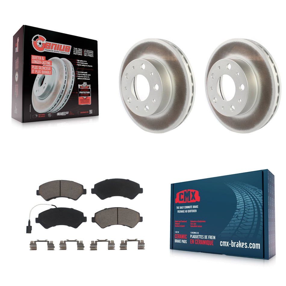 Front Coated Disc Brake Rotors And Ceramic Pads Kit For Ram ProMaster 1500 2500 3500 KGC-100040