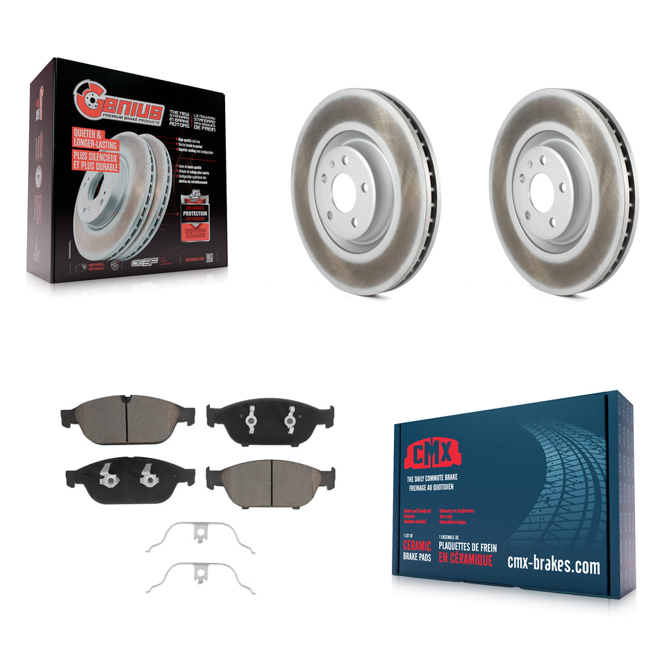 Front Coated Disc Brake Rotors And Ceramic Pads Kit For Audi A6 Quattro A7 KGC-100041