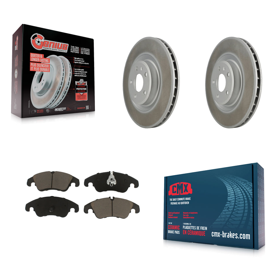 Front Coated Disc Brake Rotors And Ceramic Pads Kit For Audi Q5 A6 Quattro S5 S4 A7 A5 A4 KGC-100042