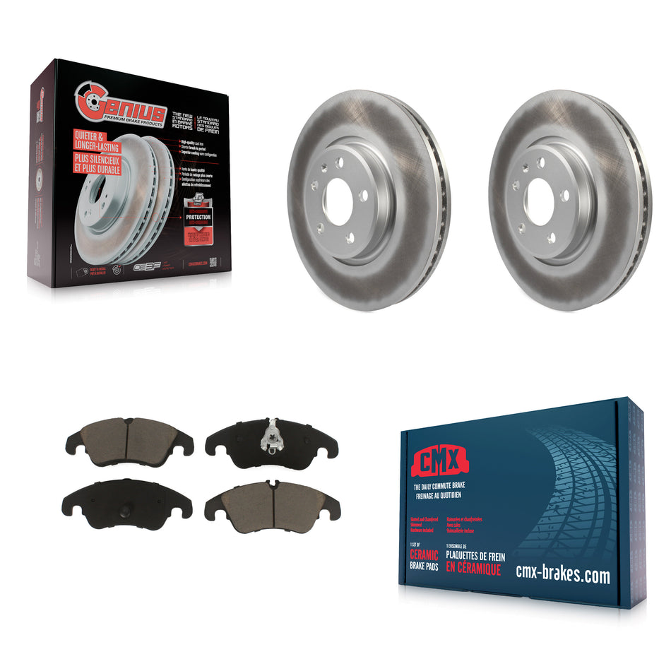 Front Coated Disc Brake Rotors And Ceramic Pads Kit For Audi A4 Q5 A5 Quattro A7 allroad A6 S5 KGC-100043