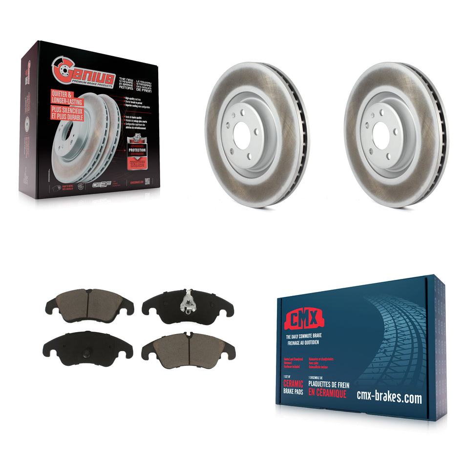 Front Coated Disc Brake Rotors And Ceramic Pads Kit For Audi A6 KGC-100044