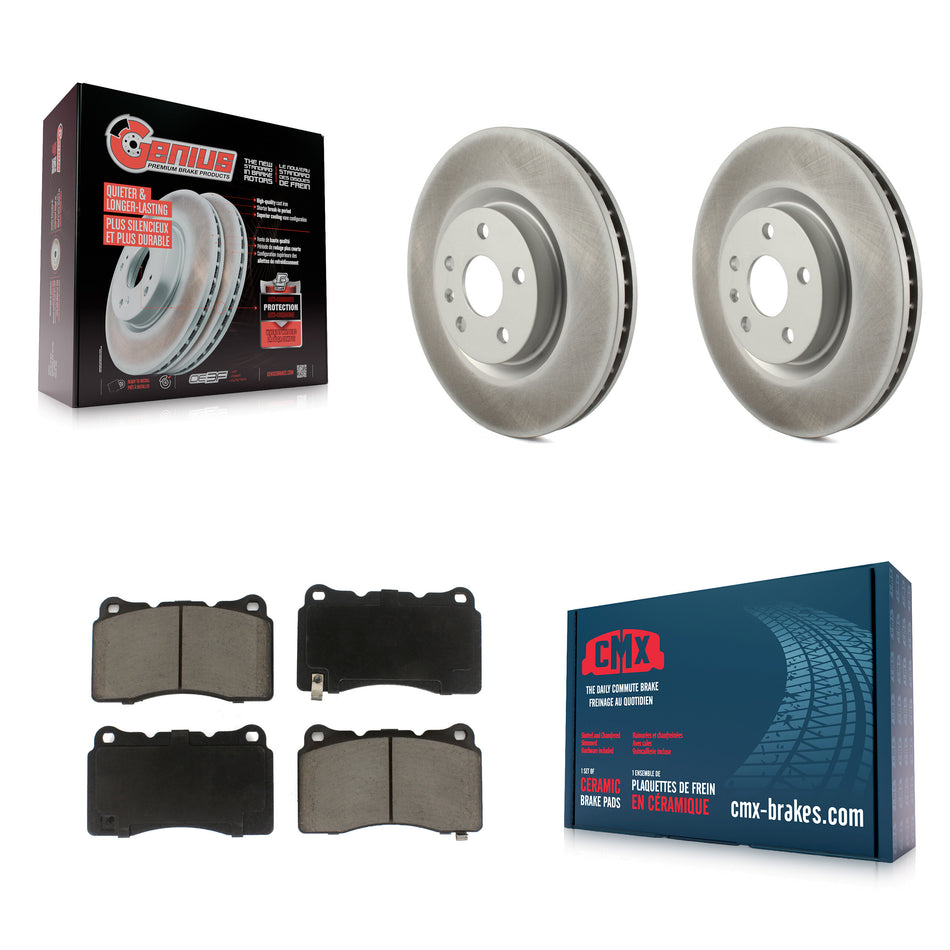 Front Coated Disc Brake Rotors And Ceramic Pads Kit For Cadillac XTS Buick Regal KGC-100045