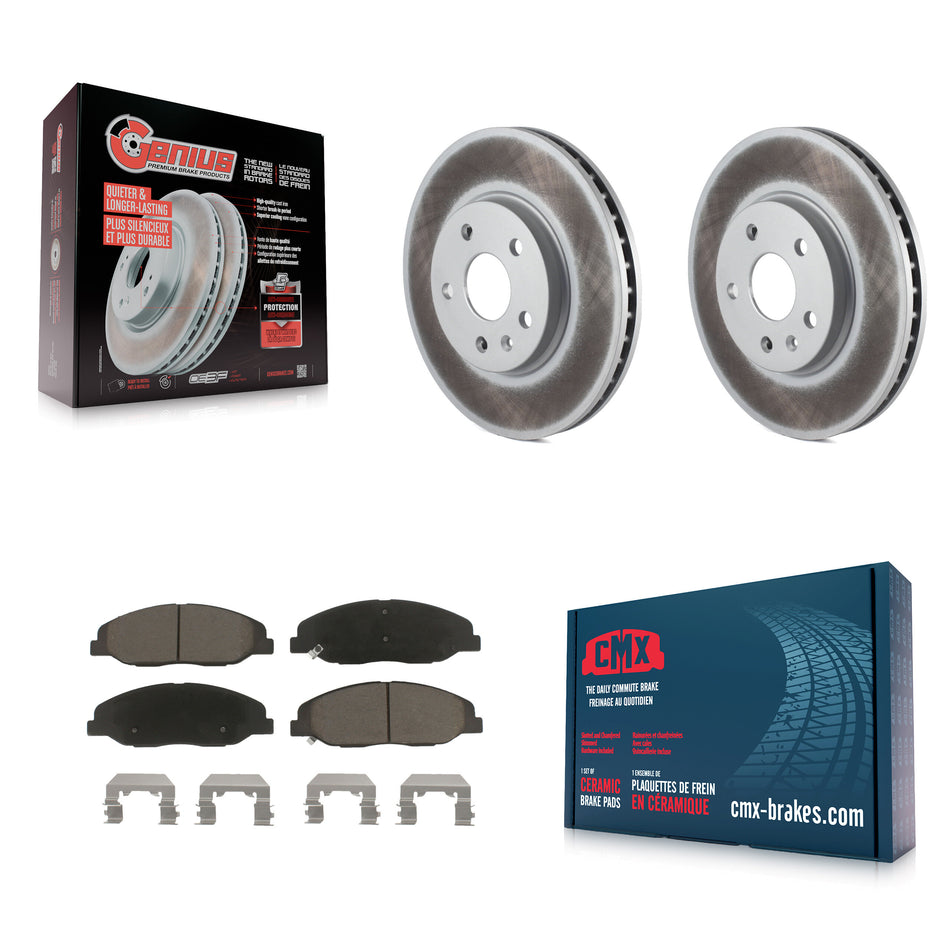 Front Coated Disc Brake Rotors And Ceramic Pads Kit For Cadillac CTS KGC-100046