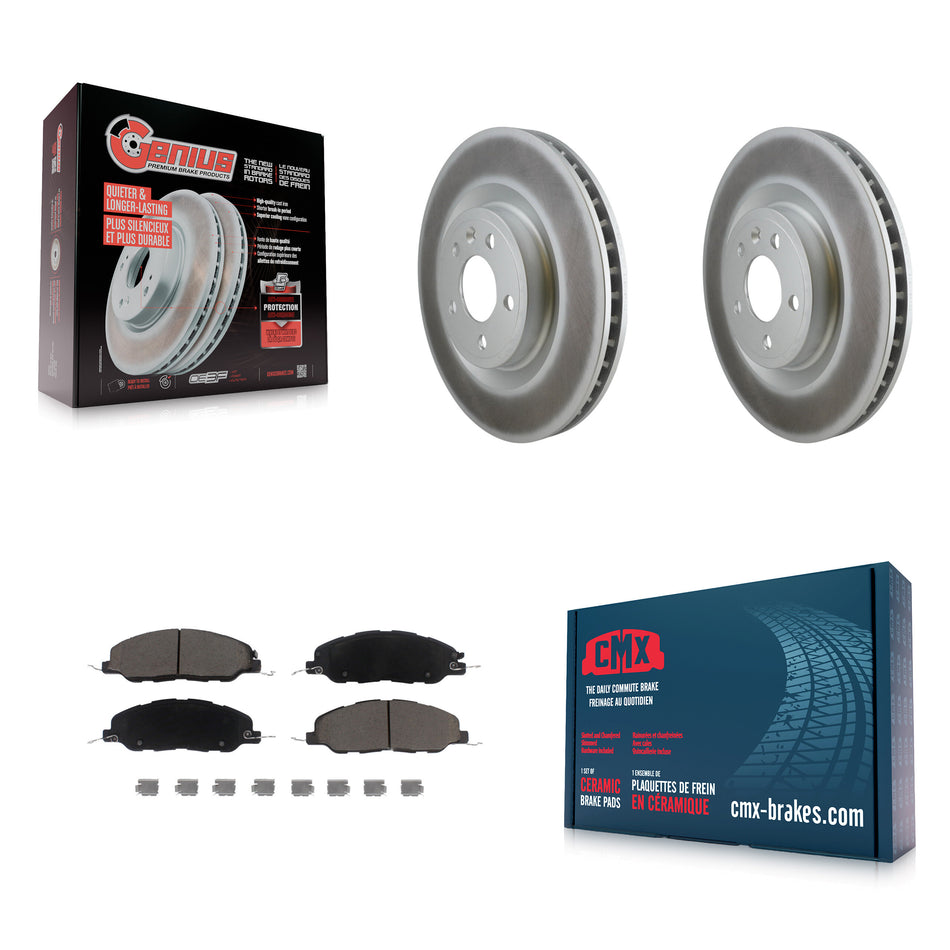 Front Coated Disc Brake Rotors And Ceramic Pads Kit For Ford Mustang KGC-100054