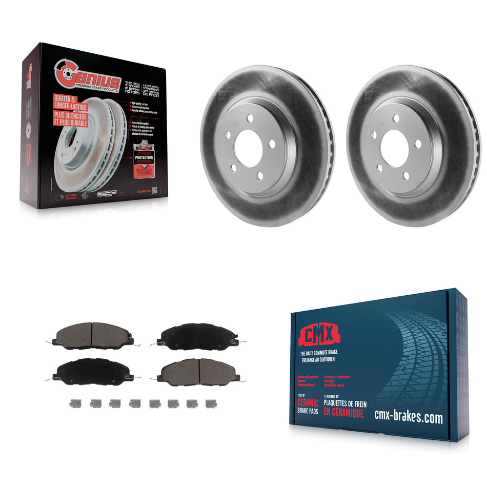 Front Coated Disc Brake Rotors And Ceramic Pads Kit For Ford Mustang KGC-100056