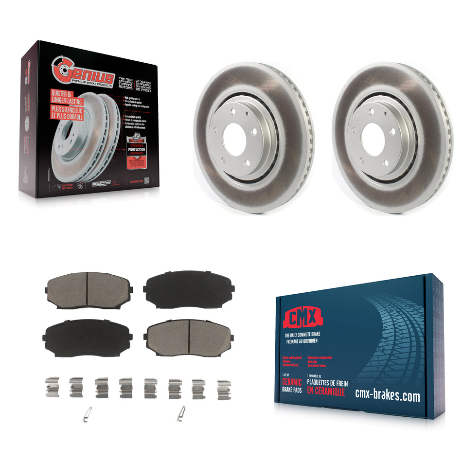 Front Coated Disc Brake Rotors And Ceramic Pads Kit For Mazda CX-5 CX-9 KGC-100058