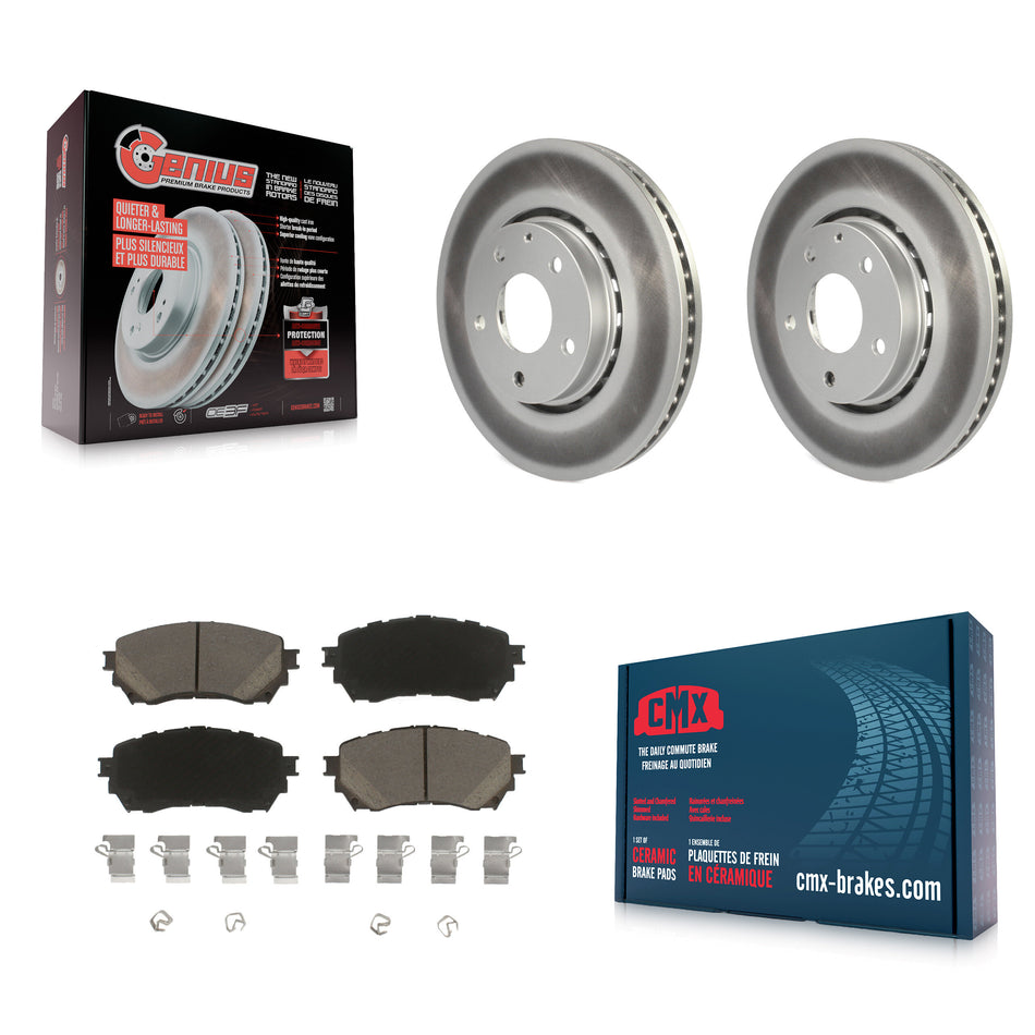 Front Coated Disc Brake Rotors And Ceramic Pads Kit For 2019-2021 Mazda 6 Naturally Aspirated KGC-100060