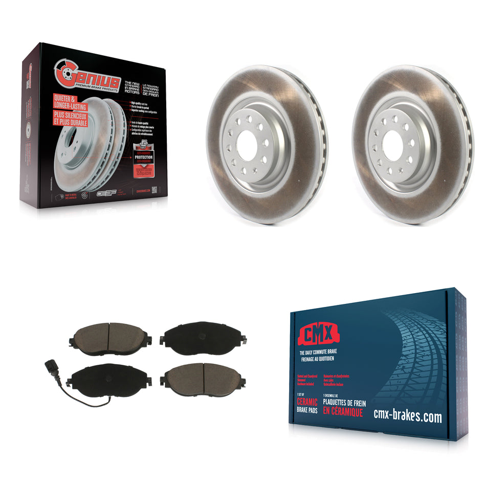 Front Coated Disc Brake Rotors And Ceramic Pads Kit For Volkswagen Tiguan Jetta GTI Audi Golf R S3 Q3 Arteon KGC-100063