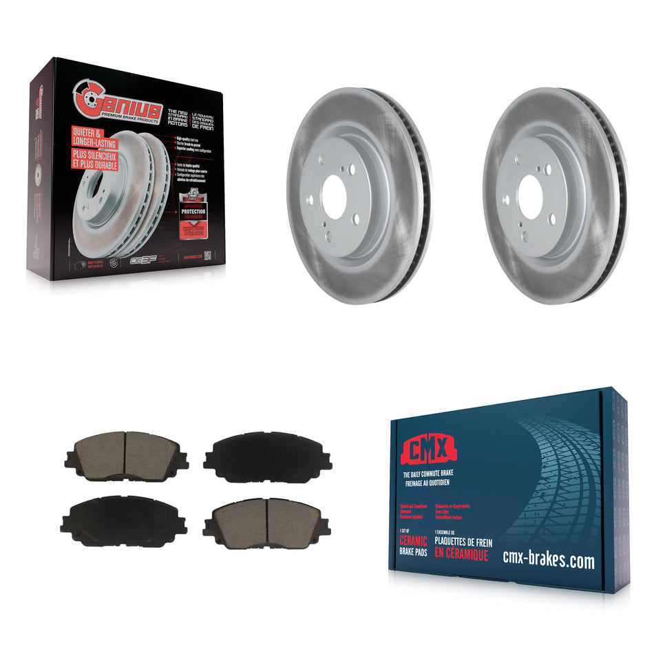 Front Coated Disc Brake Rotors And Ceramic Pads Kit For Toyota Camry RAV4 Lexus ES350 Avalon ES300h UX250h UX200 C-HR ES250 Venza KGC-100067