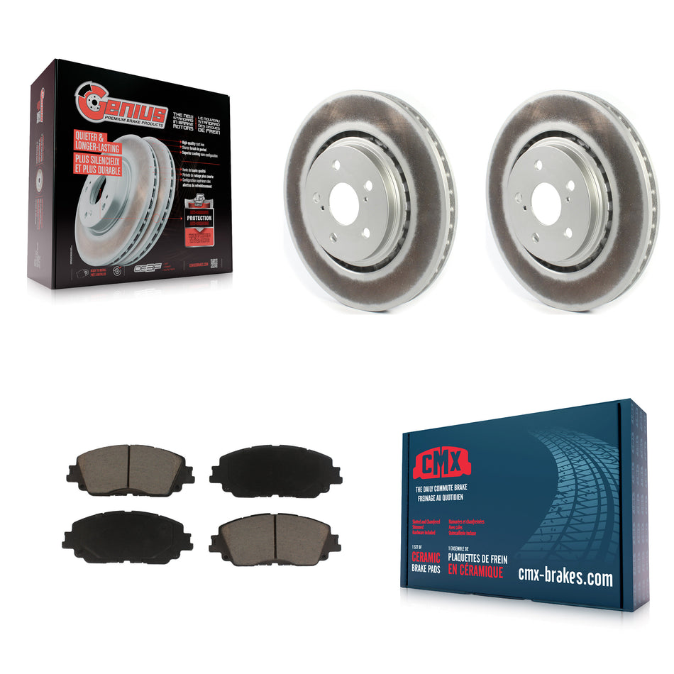 Front Coated Brake Rotors Ceramic Pad Kit For 2020-2023 Toyota Camry XSE With TRD Package KGC-100068