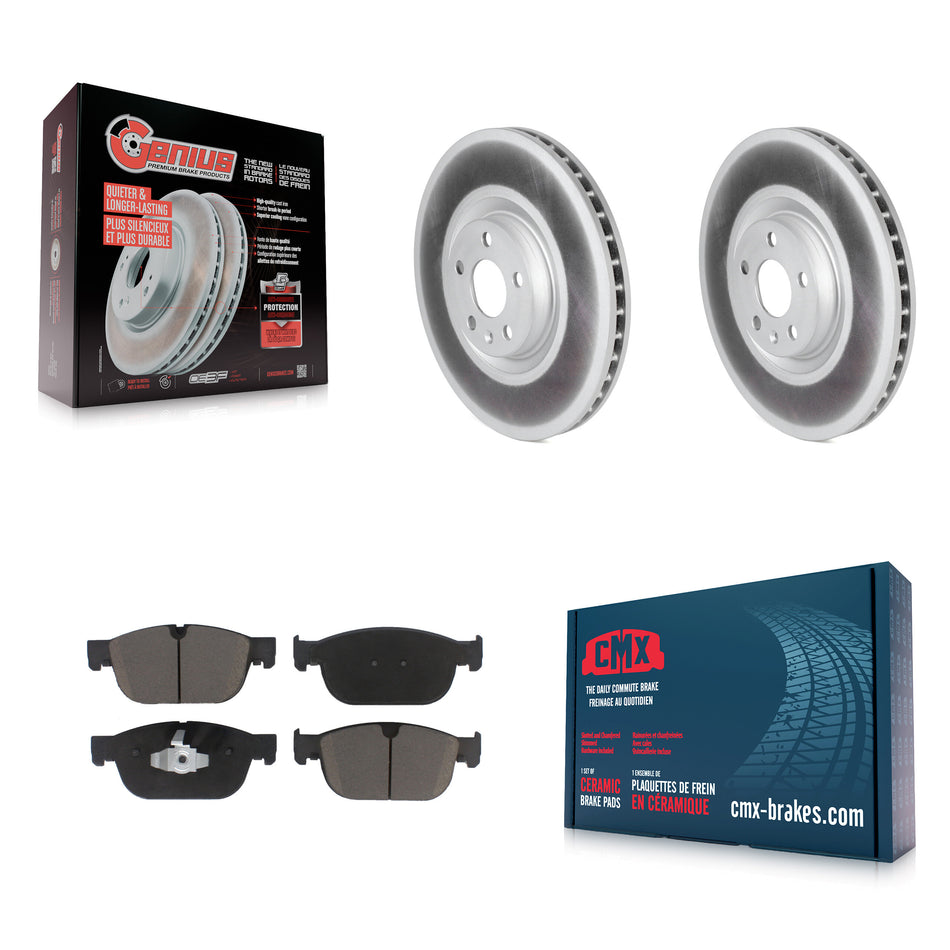 Front Coated Disc Brake Rotors And Ceramic Pads Kit For Volvo XC90 XC60 XC40 S90 V90 Cross Country V60 With 345mm Diameter Rotor KGC-100081