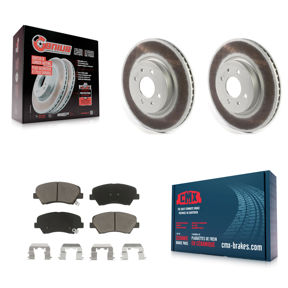 Front Coated Disc Brake Rotors And Ceramic Pads Kit For Kia Rio KGC-100103