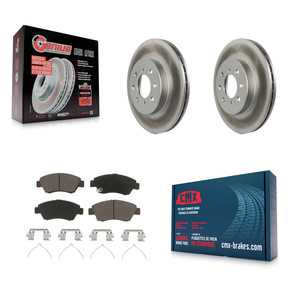 Front Coated Disc Brake Rotors And Ceramic Pads Kit For Honda Civic Fit del Sol KGC-100109