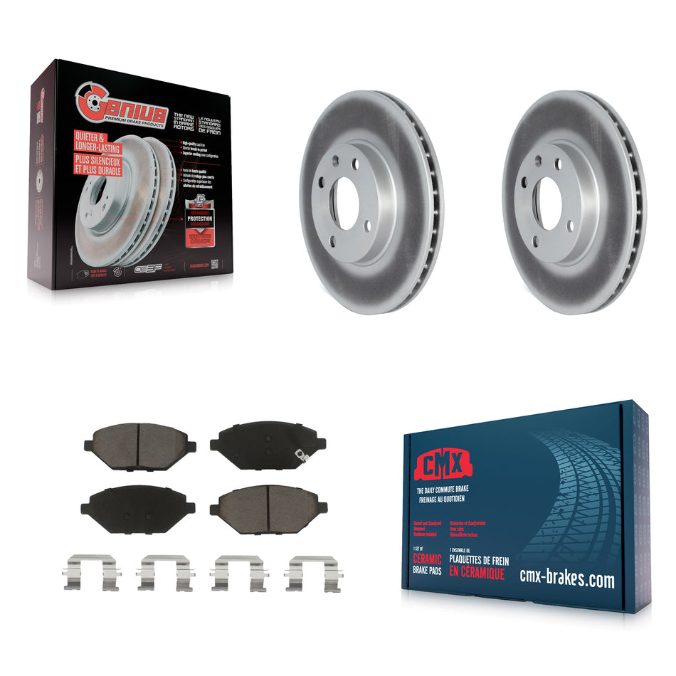 Front Coated Disc Brake Rotors And Ceramic Pads Kit For 2016-2021 Chevrolet Spark KGC-100110