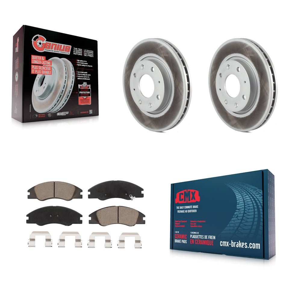 Front Coated Disc Brake Rotors And Ceramic Pads Kit For Kia Spectra Spectra5 KGC-100111