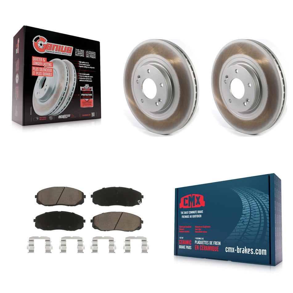 Front Coated Disc Brake Rotors And Ceramic Pads Kit For 2015-2020 Kia Sedona KGC-100113