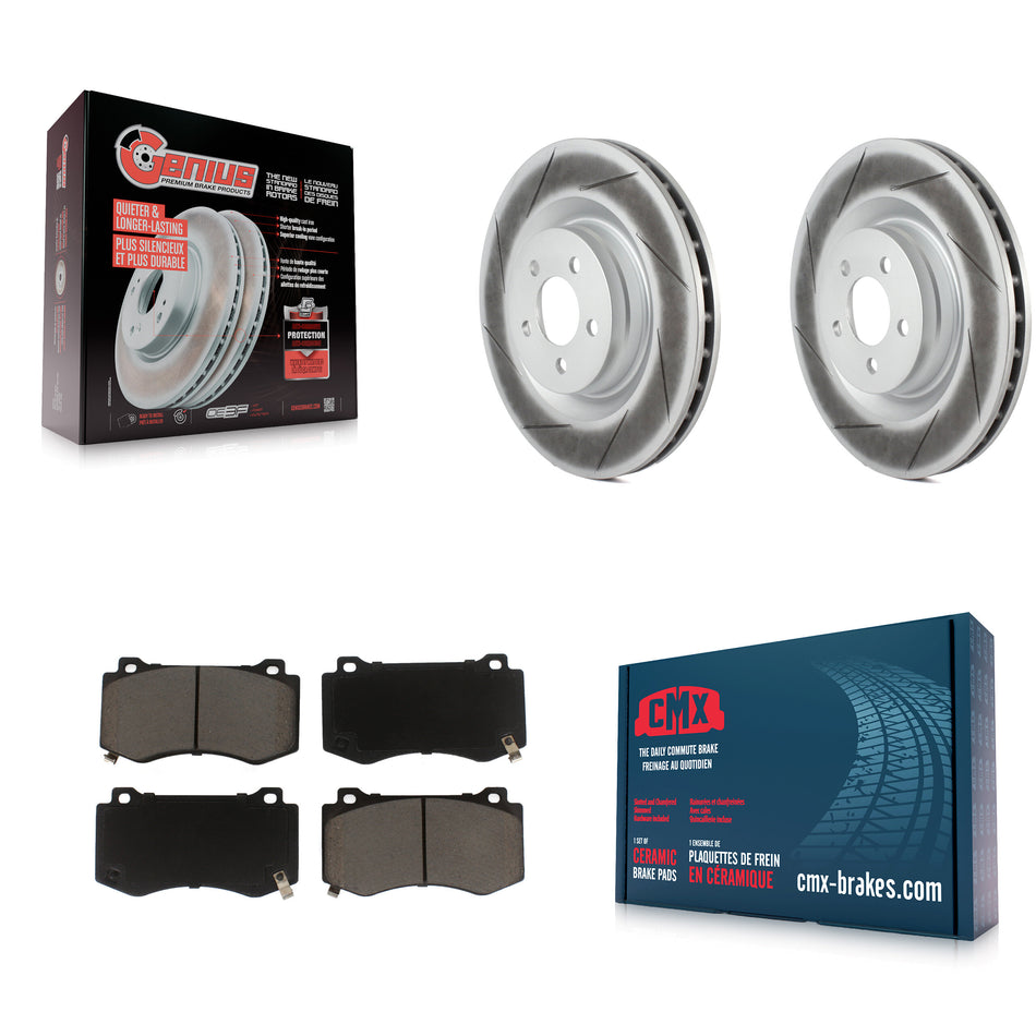 Front Coated Disc Brake Rotors And Ceramic Pads Kit For Dodge Charger Chrysler 300 Challenger Magnum KGC-100125