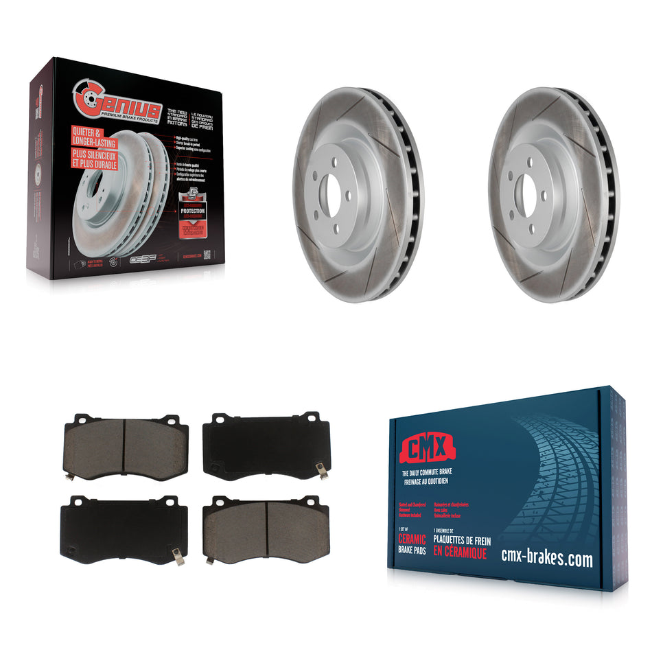 Front Coated Disc Brake Rotors And Ceramic Pads Kit For Dodge Charger Chrysler 300 Challenger Magnum KGC-100126