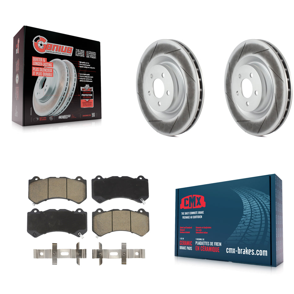 Front Coated Disc Brake Rotors And Ceramic Pads Kit For Dodge Challenger Charger KGC-100130