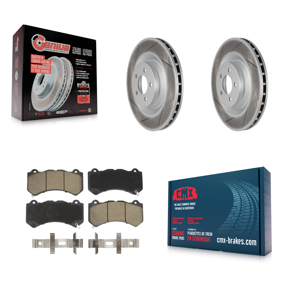 Front Coated Disc Brake Rotors And Ceramic Pads Kit For Dodge Challenger Charger KGC-100131
