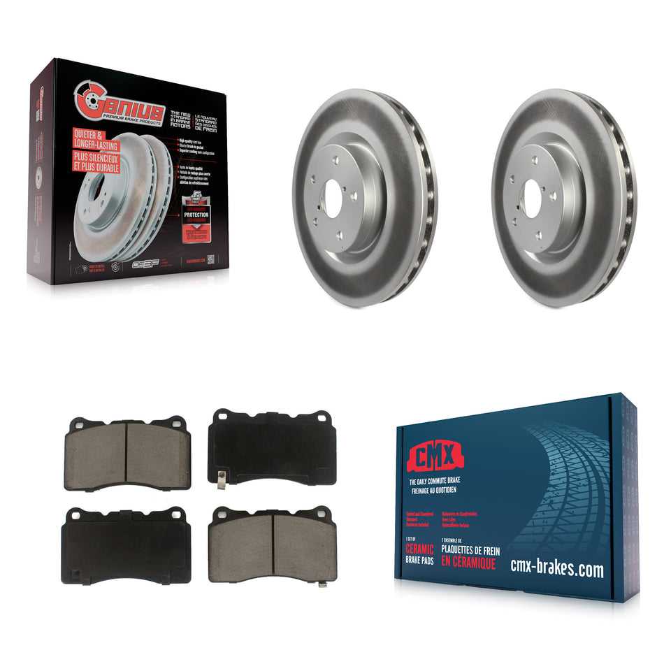 Front Coated Disc Brake Rotors And Ceramic Pads Kit For Subaru Impreza WRX STI KGC-100136