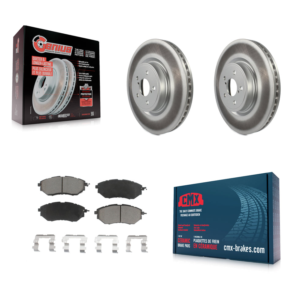 Front Coated Disc Brake Rotors And Ceramic Pads Kit For Subaru Forester Outback Legacy KGC-100139