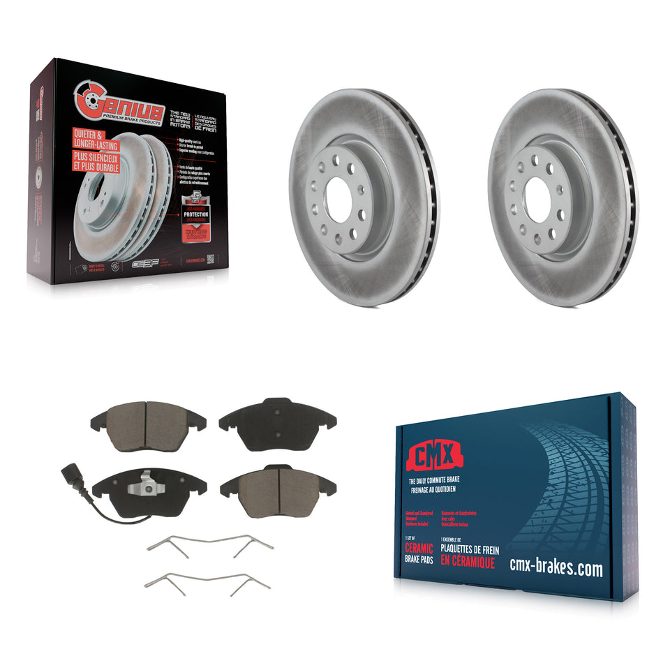 Front Coated Disc Brake Rotors And Ceramic Pads Kit For Volkswagen Jetta Beetle CC Passat GTI Eos Audi A3 TT Quattro Golf KGC-100141