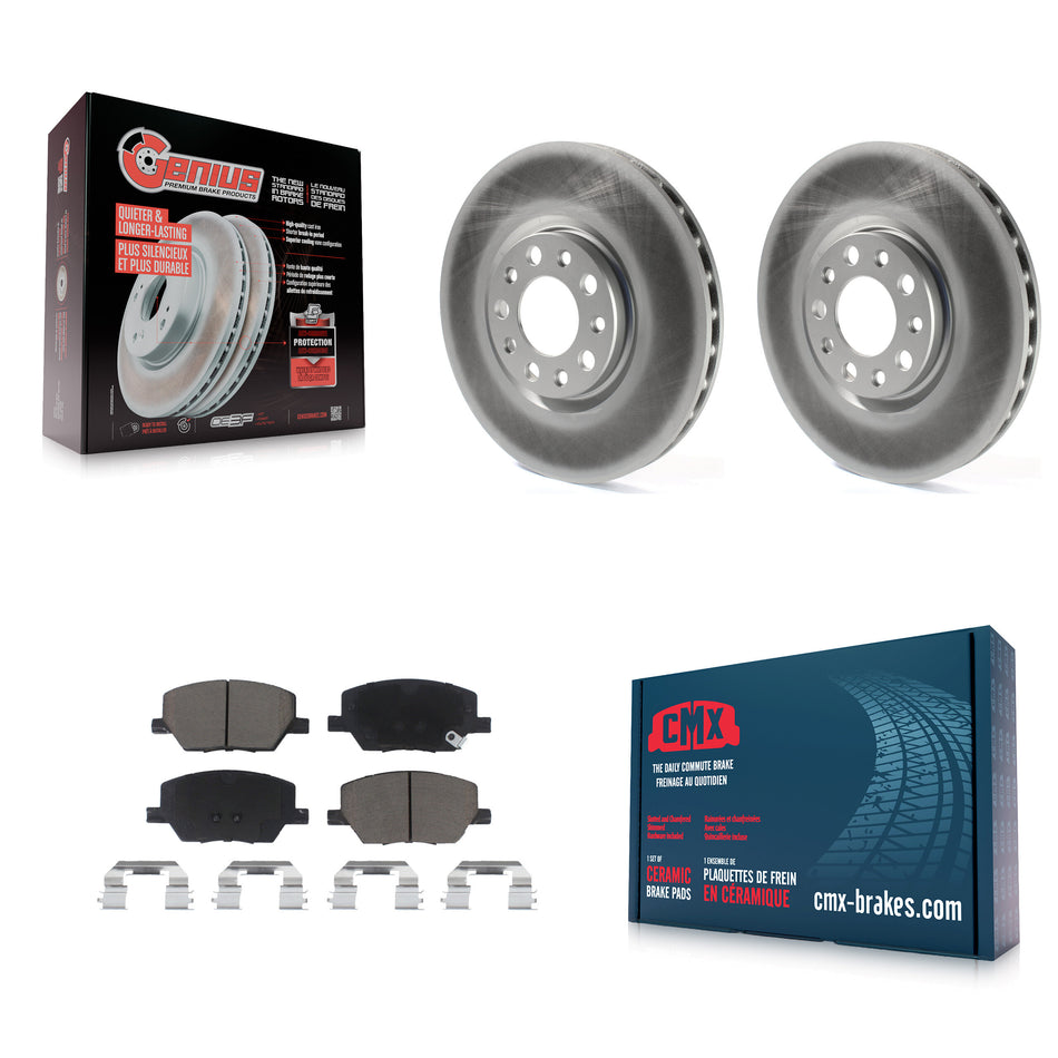 Front Coated Disc Brake Rotors And Ceramic Pads Kit For Jeep Renegade Compass Fiat 500X KGC-100147