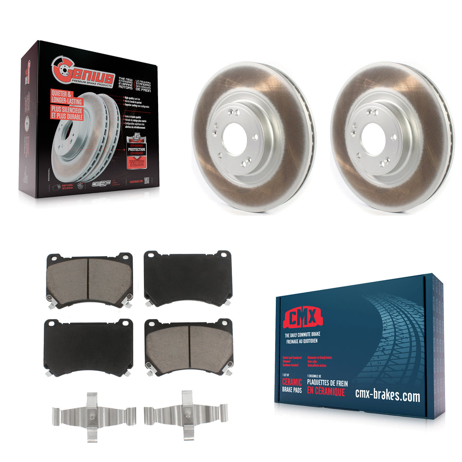 Front Coated Disc Brake Rotors And Ceramic Pads Kit For Hyundai Genesis KGC-100153