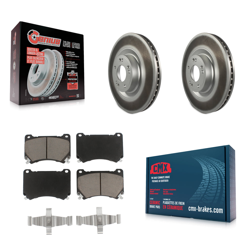 Front Coated Disc Brake Rotors And Ceramic Pads Kit For Hyundai Genesis Equus KGC-100154