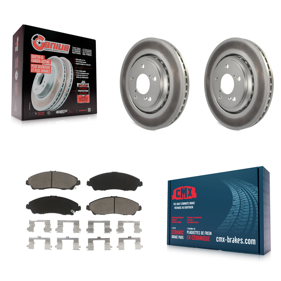 Front Coated Disc Brake Rotors And Ceramic Pads Kit For Honda Pilot Acura MDX Ridgeline KGC-100159